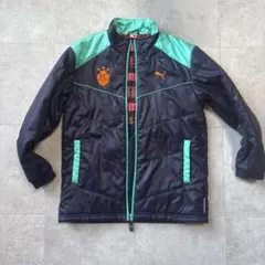 平成 2000年代 PUMA FCロゴ付きジャケット ネイビー/ターコイズ