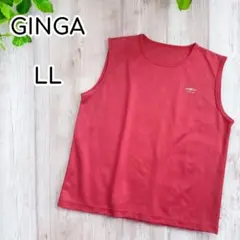 GINGA ノースリーブTシャツ　スポーツ　フィットネス　 赤　 LL