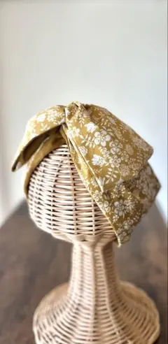 リバティ×コーデュロイ 裏表どっちも主役☆ ワイヤーターバン ワイヤー入り