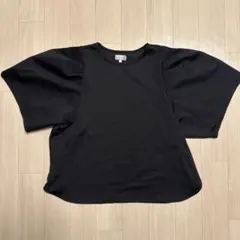 LAROLE ボリュームスリーブ 半袖カットソー ブラック / オフィスのサムネイル