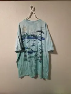 LIQUID BLUE イルカデザイン 水色 Tシャツ リキッドブルー