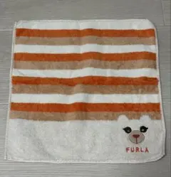 FURLA ボーダータオルハンカチ（クマ）