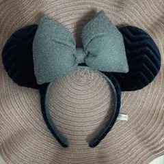 ミッキー耳カチューシャ ネイビー シルバー