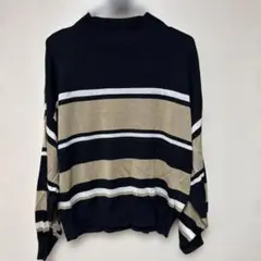 タートルネック セーター ストライプ Fサイズ