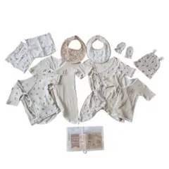 トイザらス 新生児肌着１０点セット くま ベージュ チェック柄