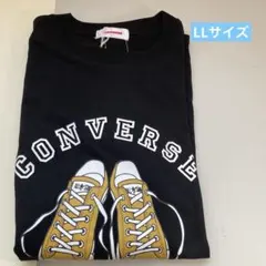 CONVERSE ロンT ブラック LL スニーカープリント 吸水速乾　新品のサムネイル