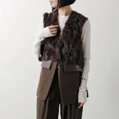 イエナ　ヴェルミーリ　リアルムートンジャケット　フーディー　ラムレザー　ファー イエナ ヴェルミーリ リアルムートンジャケット フーディー ラムレザー