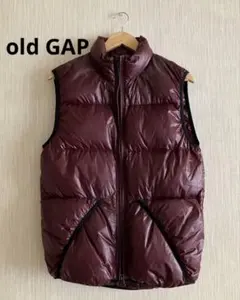 00s old GAP ダウンベスト　Wジップ　ボルドーS Y2K