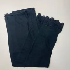 黒レース付きアームカバー　日焼け防止