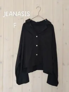 JENASIS 開襟ショート丈シャツ ブラック　Fのサムネイル