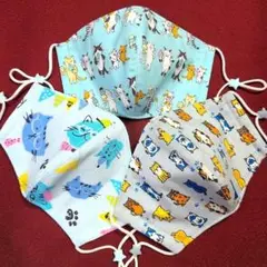 【4】　ネコ　立体マスク　ハンドメイド　子供　kids
