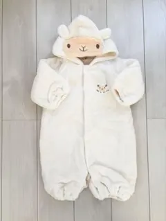 動物フード付きロンパース クリーム色