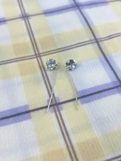 S925シルバー キュービックジルコニア ピアス シンプル ラグジュアリー