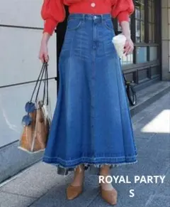 ロイヤルパーティーROYAL PARTY デニムイレギュラーヘムロングスカートS