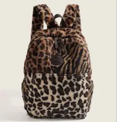 ファーリュック 異素材ミックス ヒョウ柄 大人可愛い 高見え しっかり作り