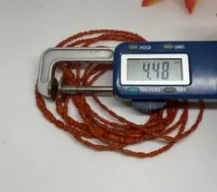 2156 天然珊瑚オレンジビーズ多層ネックレス