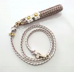 パラコード カフェリード120cm 金具ゴールド 小型犬 ピンクベージュ 人気