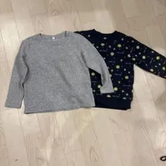 グレーとネイビーのトレーナー2点セット　長袖