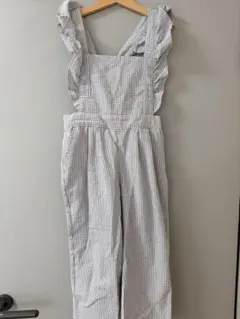 スラップスリップ　フリル付き　チェック柄　サロペット　120