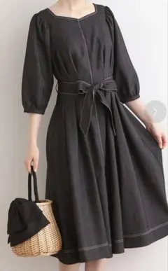 Couture Brooch デニムライクワンピース