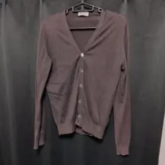 JOHN SMEDLEY ダークブラウン カーディガン S