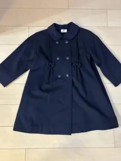 ウール　ネイビー コート　130 140通学　濃紺　受験
