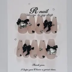 ネイルチップ　現品　量産型　フレンチガーリー　スナ系　オタク　ハート　ちゅるん