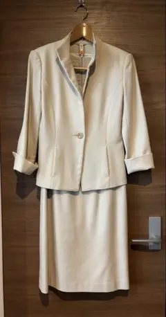 【美品】卒入式も★ANAYI／上質上品アイボリーセットアップスーツ36
