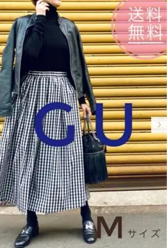 ❗️gu ジーユー　ギンガムチェック　スカート　M フレアスカート