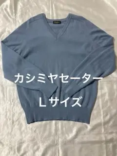 CLUB ROOM 100%カシミヤ Vネックセーター XL 青 - メルカリ