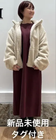 Techichi【美品】キルティングコート アウター 白ロングコート 軽量 