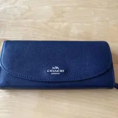 COACH 長財布 ネイビー ゴールド