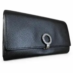 BVLGARI ブルガリブルガリ 長財布 ロゴクリップ レザー ブラック 黒