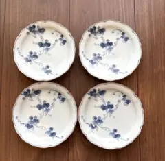 有田焼　染付葡萄青絵　銘々皿4枚セット大幅値下げ2100円を1780円に