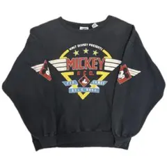 90s Disneyミッキー・マウス ヴィンテージスウェット 黒　古着