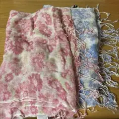 コムサイズム　ストール　ピンクとブルー花柄まとめ売り