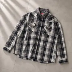 Wrangler ウエスタンシャツ チェック 長袖 スナップボタン L グレーのサムネイル
