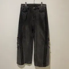 00s vintage ギミック ワイドフレアデニム トラックパンツ y2k 00s vintage ワイド デニム ギミック トラックパンツ y2k 00s