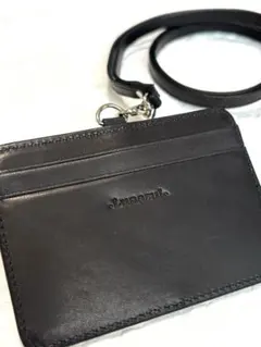 【新品】Lunazul イタリアンレザー製IDネックストラップ 箱付つきブラック