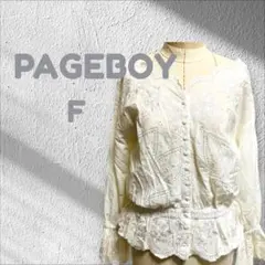 ページボーイ PAGEBOY ブラウス シャツ レース ホワイト 長袖 F