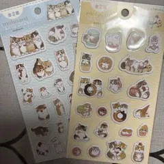 モフサンド　mofusand ぷくっとシール 2枚セット セリア　シール　ねこ