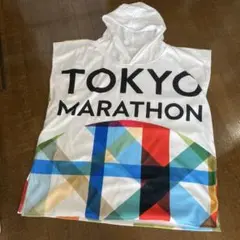 コロナ禍、東京マラソン、フード付きタオルポンチョ￼
