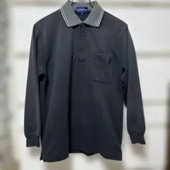 MARIO VALENTINO ダークグレー 長袖ポロシャツ M