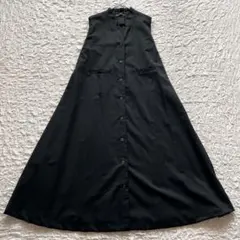ミズイロインド スタンドカラー フレアワンピース F ロングジレ 2way