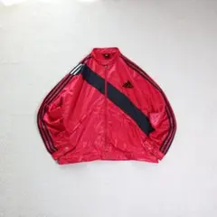 00s adidas トラックジャケット レッド×黒 Y2K ストリート XL