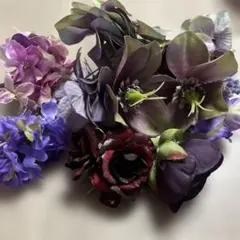 き*し様 成人式 髪飾り ヘアパーツ セット 紫 シックな色味、和モダン 振袖