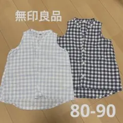 無印良品　ワンピース　２着　水色　紺色のサムネイル