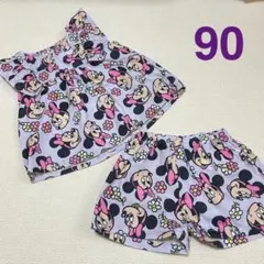 新品　ミニー　上下セットアップ　パープル　サイズ90