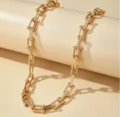 U字 ハードウェア チェーン ゴールド ネックレス