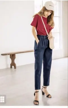 GRL グレイル　ハイウエストマムデニム　インディゴ